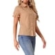 thumbnail image 4 of INSPIRAR CHIC Blusa de Algodón Floral con Mangas Abullonadas y Cuello Peter Pan para Mujeres, Ideal para el Verano, Casual, Talla XL, Naranja Claro, 4 of 6
