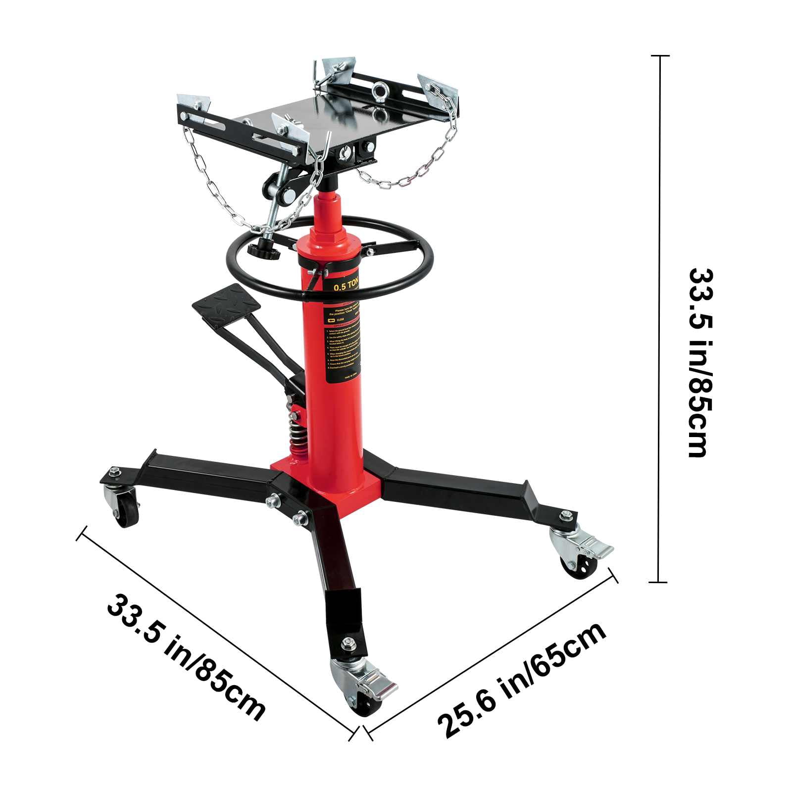 VEVOR Transmission Jack 1100 lbs 2-Stage Hydraulic High Lift Vertical Telescopic,Red