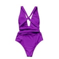 thumbnail image 5 of LUOGENLI Plus Size Swimsuit for Women Tankini Dress Women One Shoulder Swimsuit Bikini Swimsuit Irregular Solid Color Monokinis Swimsuit Purple Size L, 5 of 5