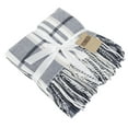 thumbnail image 2 of Cozy Plaid Design Throw Blanket with Tassels - 50" W x 60" L (Grey), 2 of 4
