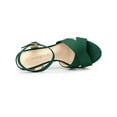 thumbnail image 4 of BLISSFUL STEP Women's Fashion Platform Strap Slingback Chunky Heel Open Toe Sandals Green 7, 4 of 8