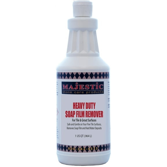 Majestic Heavy Duty Soap Film Remover Qt. (for Cleaning of Soap Scum and Mineral Deposits from Natural Stone Surfaces)