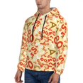 thumbnail image 3 of Uemuo Scandinavian Alphabet2 Pattern Men's Hoodie - Casual Pullover Hoodie with Kangaroo Pocket, Stylish Hooded Sweatshirt for Everyday Wear-Medium, 3 of 7