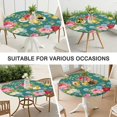 thumbnail image 7 of Pioneer Flower Floral Print Pattern Round Fitted Tablecloth with Elastic Edge,Dining Table Cover Waterproof,Outdoor Round Tablecloth for Camping,Dining,Indoor and Outdoor, 7 of 7