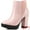 Pink, variant on DARING DIVA Chunky High Heel Platform Zipper Chelsea Boots Brown 9