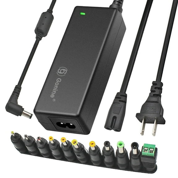 Gonine 24V 2.5A 2A Power Supply, 24V AC Adapter Charger Replace LED Strips LCD Monitor 3D Printer Dymo Label Writer Power Cord US Plug and 11 Pcs DC Jack Connector.
