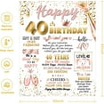 thumbnail image 5 of LHSHID 40th Birthday Gifts for Women Gifts for 40th Birthday WomanWomen 40th Birthday Gifts Ideas Birthday Throw Blanket Gifts Happy 40 Year Old Birthday Gifts for Women Wife Sister 40"x50", 5 of 7
