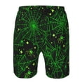 thumbnail image 4 of Disketp Men'S Swim Trunks Hawaiian Breathable Surf Beach Swimsuits Mesh Lining Beach Shorts With Pockets-Green Bright Web With Spiders, 4 of 9