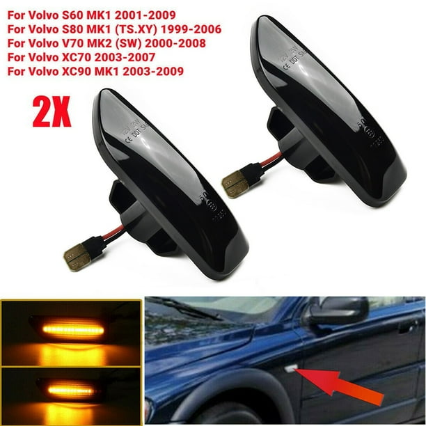 GLFSIL For Volvo S60 S80 V70 XC70 XC90 MK1 LED Side Marker Light