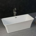 thumbnail image 2 of Woodbridge 67" Acrylic Freestanding Bathtub Contemporary Soaking Tub with Brushed Nickel Overflow and Drain, B-0004, 2 of 12