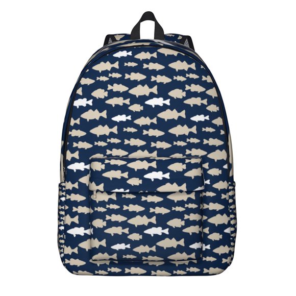 Tropical Seaside Nautical Travel Backpack Durable Oxford Material Backpack Featuring Marine Life Beach Sand and Tropical Fish Print Comfortable Carrying Anti-theft Features Large Capacity for Travel a