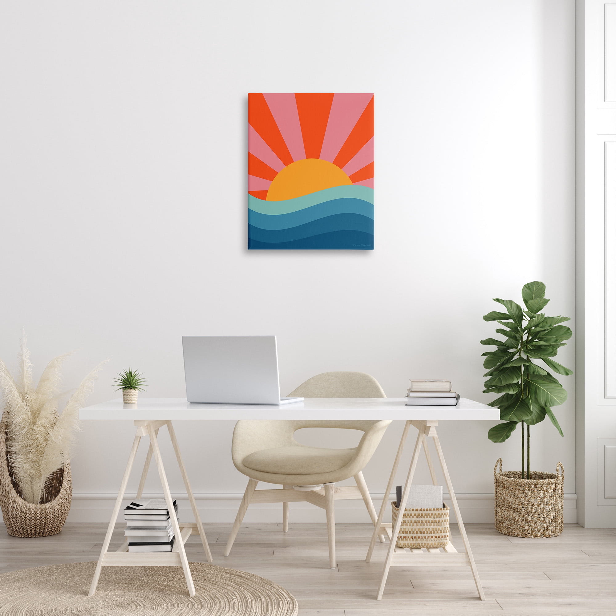 Stupell Industries Sun Rays on Sea Landscape Painting Gallery Wrapped Canvas Art Print Wall Art, 24 x 30