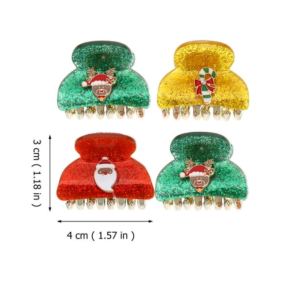 FENGGUIQU 4Pcs Tiny Claw Clips for Hair Decorative Hair Accessories for Women Daily Life