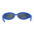 thumbnail image 4 of Trendy Thick Plastic Exaggerated Oval 90s Sport Sunglasses Blue - Purple Mirror, 4 of 4