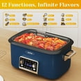 thumbnail image 2 of Heynemo 12-in-1 Digital Slow Cooker, 8QT Multi-Cooker with Adjustable Temp, Timer, Auto Shut-Off, Removable Non-Stick Pot & Dishwasher-Safe Glass Lid, 2 of 13