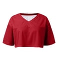 thumbnail image 2 of WDDDD Women's Solid Athletic Casual Short Sleeve Streetwear Top M, 2 of 5