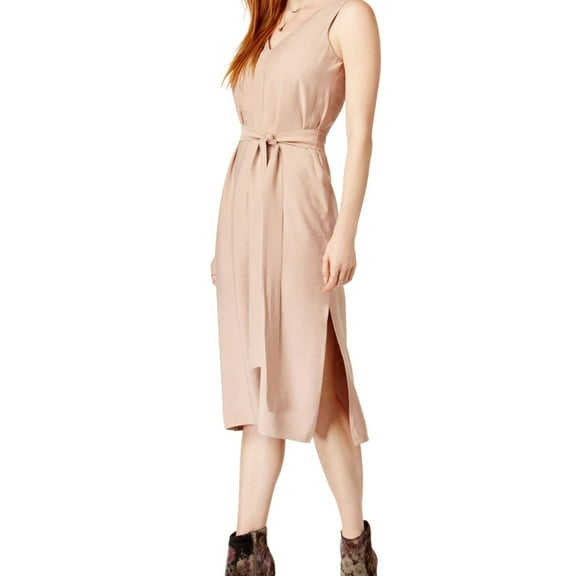 JOA Womens Double-V Side Slit Casual Dress