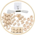 thumbnail image 1 of FloreceBien - Kit de campana de viento para cama con marco de madera para bricolaje, carillón de viento con cuentas de madera artesanales naturales, kit de campana móvil para bebé, juguete hecho a, 1 of 5