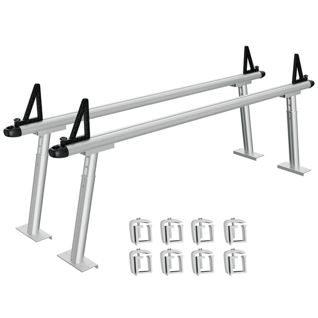 BeesClover Truck Rack, 17-29" Aluminum Adjustable Ladder Rack for Trucks, 800 Lbs Capacity with Non-Drilling c-Clamps, Pickup Truck Racks for Kayak, Surfboard, Lumber, Ladder