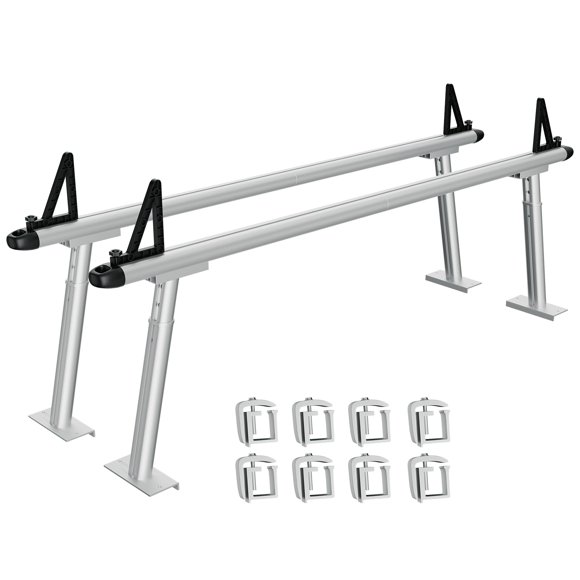 Yiwa 800 lbs Aluminum Truck Rack, 17-29" Width, Adjustable Ladder/Kayak Rack with C-Clamps, No-Drill Install