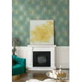 thumbnail image 4 of Seabrook Designs  Starburst Geo Prepasted Wallpaper 20.5 in. W x 33 ft. L - Teal & Gold, 4 of 6