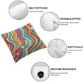 thumbnail image 4 of Acheng Psychedelic Stripe Reversible Throw Pillow Covers Cases for Rainbow Color Throw Pillowcases for Sofa Couch Chair Decorative Hippie Geometry Modern Art Square Cushion Covers Set of 2 White, 4 of 6