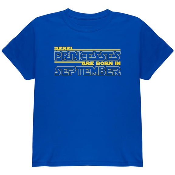 Rebel Princesses are Born in September Youth T Shirt Royal Youth X-SM