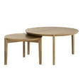 thumbnail image 7 of Nathan James Kendall Round Nesting Living Room Coffee Table Set of 2, Stalking Accent Tables with Wire Brushed Finish, Light Brown, 7 of 7
