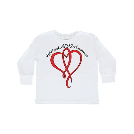 

Inktastic HIV and AIDS Awareness Red Heart Ribbon Gift Toddler Boy or Toddler Girl Long Sleeve T-Shirt