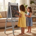 thumbnail image 3 of LINLUX 3 in 1 Kids Art Easel, Foldable Standing Easel with Double Sided Drawing Board and Height Adjustable, Gray, 3 of 8