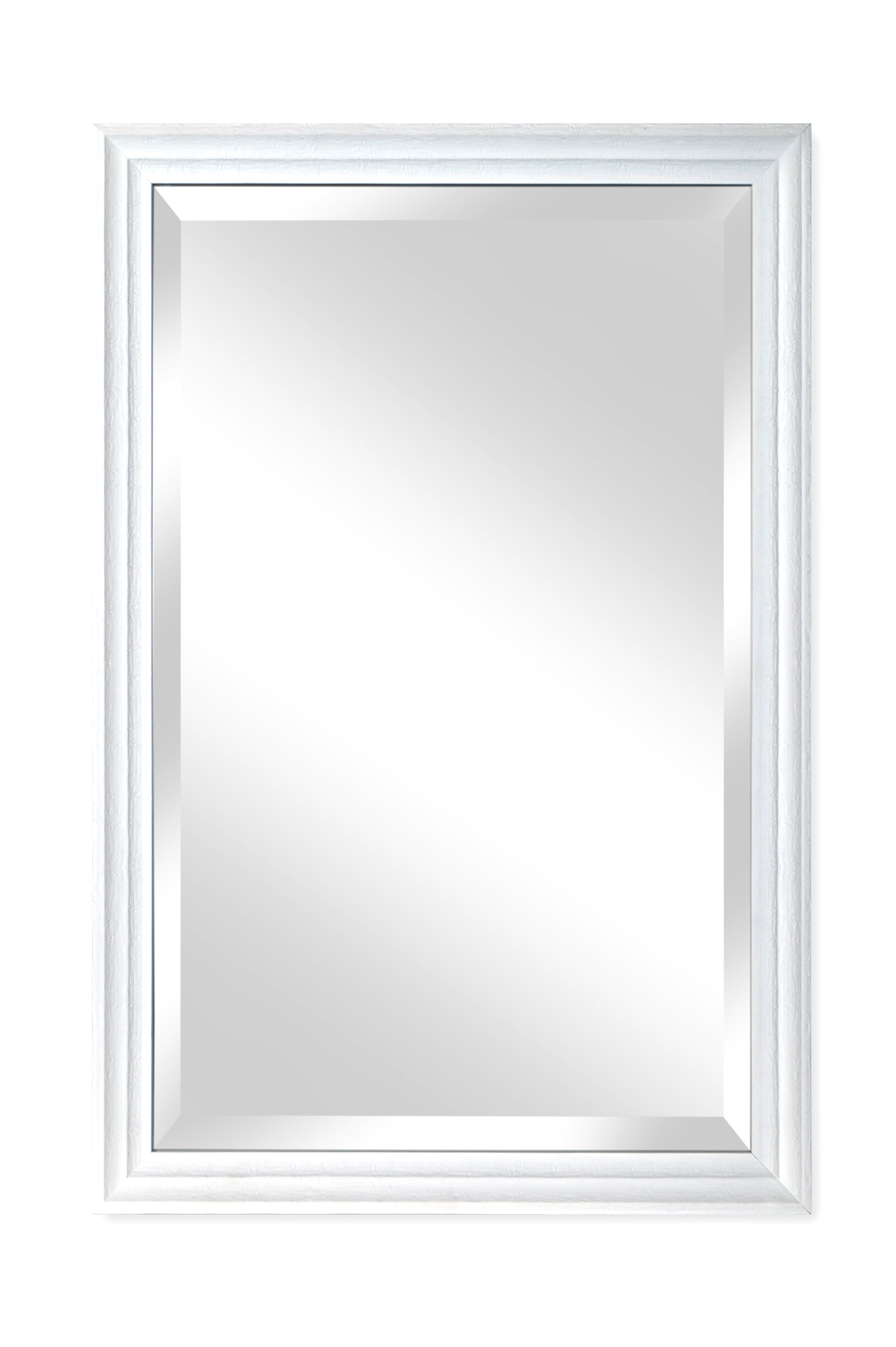 36 Beveled Glass Wall Mirror, 24 X 30 White Framed Mirror