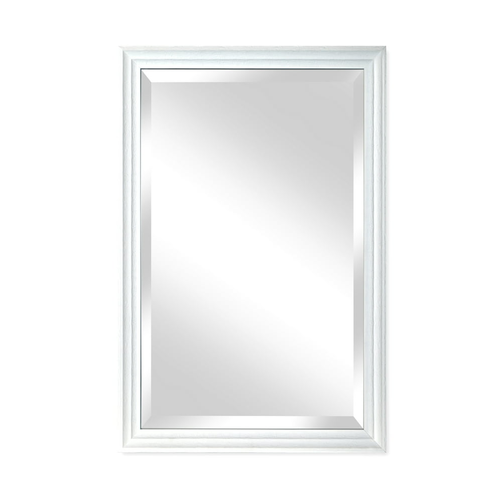 Chelsea Whitewash 24" x 36" Beveled Glass Wall Mirror