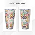 thumbnail image 3 of Fotbe Travel Stamp Pattern 20 oz Tumbler Stainless Steel Vacuum Insulated Coffee Ice Cup Double Wall Travel Flask Leak-proof Coffee Cup-Straw Two-piece Set, 3 of 8