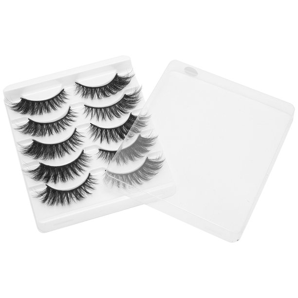 5 pares de pestañas postizas profesionales gruesas y rizadas, maquillaje portátil, set de pestañas postizas 015