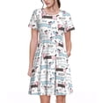 thumbnail image 1 of Easygdp Dachshund Dog Puppy para Vestido Transpirable de Mujer, Vestido Suelto de Manga Corta con Pliegues y Bolsillos para el Verano, 1 of 1