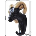 thumbnail image 4 of Gancho con forma de animal, ganchos para abrigos, llavero de pared, exquisito gancho decorativo para ropa, sombreros, albornoces, toallas (tamaño cabra, color: oro negro), 4 of 5