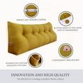 thumbnail image 3 of Rounuo Bed Wedge Pillow for Headboard, Queen Triangular Reading Pillow Linen Large Bolster Backrest Support Upholstered Lumbar Cushion Yellow 59"x20", 3 of 11