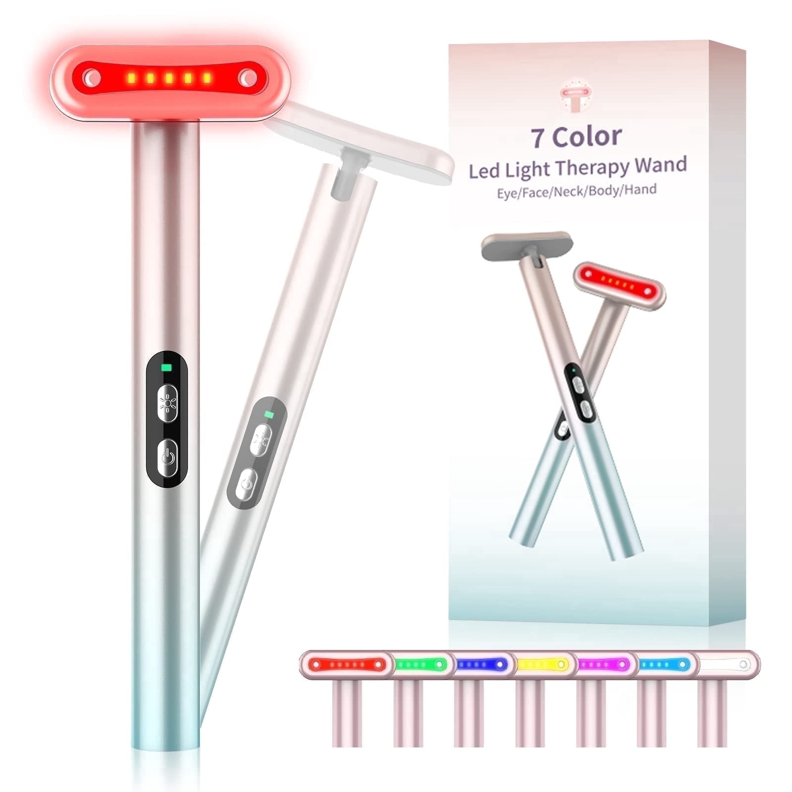 BeautifyEase Vibrating Electric Facial & Neck Massager with 90° Rotating Head & Type-C Charging Cable