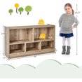 thumbnail image 3 of MAT EXPERT Toy Storage Organizer, 5-Section Display Shelf Cabinet for Organizing Books & Toys, 2-Tier Open Wooden Daycare Kids Bookshelf for Classroom, Playroom, Nursery & Kindergarten (Natural), 3 of 16