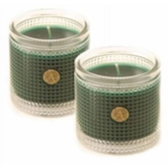 SMELL OF GARDENIA - SET of 2 Aromatique Textured Glass Scented Jar Candle
