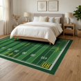 thumbnail image 3 of ODIKA 6'x9' Washable Area Rug Easy Care, Non-Shedding, Football Theme Gridiron Markers Goal Posts Stripes Field Flowing Dynamic for Queen Size Bedroom Under Bed Master Suite, 3 of 7