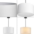 thumbnail image 4 of Progress Lighting Markor Collection 3-Light Pendant Ceiling Light, Brushed Nickel/Matte Black/Vintage Brass, Black Parchment Shade, 4 of 18