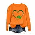 thumbnail image 4 of St Patricks Day Shirt Women Heart Shamrock Print Shirts Casual Crewneck Sweatshirt Irish Long Sleeve Tops Saint Patricks Day Shirt, 4 of 7