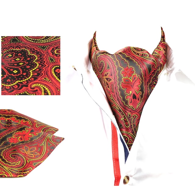 Cravate pour Homme à Nouer Soi-Même Double Face Vintage Paisley Ascot Cravate Paisley Foulard Cravate