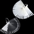 thumbnail image 1 of 50PC Clear Almond Sample Swatch Sticks 50PC Natural Almond Fan Shape Nail Polish Color Display Board Nail Art Tips Practice Sticks Tools wit Ring Holder., 1 of 5