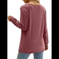 thumbnail image 4 of Blusa Elegante Informal con Cuello en Forma de Corazón y Larga para Mujer, Color Liso, Estilo Túnica, Tipo Suéter. Rojo S, 4 of 5
