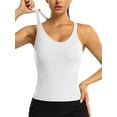 thumbnail image 6 of ANFERRY Ribbed Athletic Tank Tops for Women with Built in Bra Racerback Seamless Scoop Neck Workout Camis Top, 6 of 7