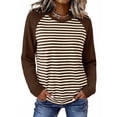 thumbnail image 4 of WIHOLL Women's Long Sleeve Shirts Fashion Striped Raglan T-Shirt Casual Loose Fit Crewneck Pullover Top 2026 Fall Sweatshirts for Women, 4 of 9