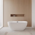 thumbnail image 2 of Brooklyn 60 Inch Freestanding Bathtub in White with Matte Black Drain and Overflow Trim, 2 of 9