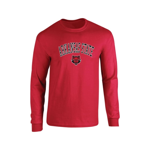 Arkansas State University Red Wolves NCAA Jumbo Arch Red Long Sleeve T-Shirt